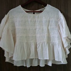 White Embroidered Top