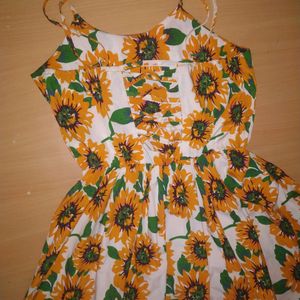 Beautiful Women Sunflower Design Short Frock