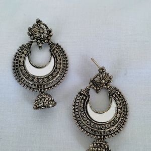 Silver Mirror Jhumka