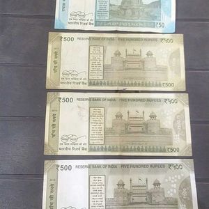 Fifty & Five Hundred Rs. Star Note Pack Of 4