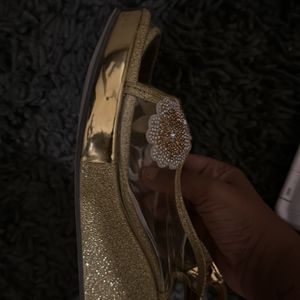 Golden Partywear Wedges For 250