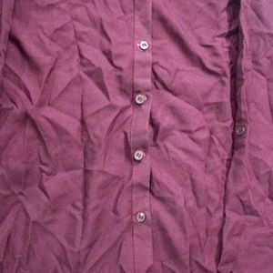 Maroon Pleated Shirt