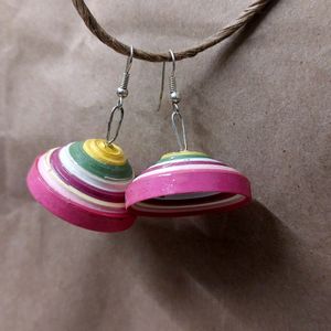 Rainbow Whirl Earrings (Handmade)