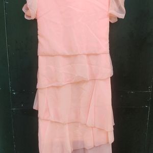 Peach Colour One Piece Dress