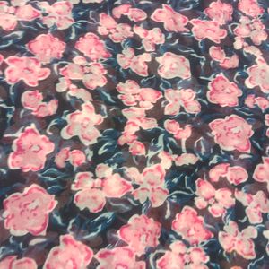 Pink Floral Georgette Material