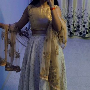 Golden Colour Lehenga Choli