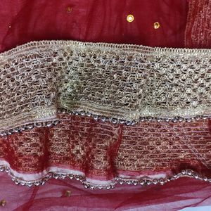 Beautiful Dark Red Colour Net Dupatta