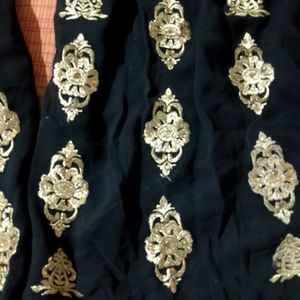 Black Embroidered Kurta With Sharara