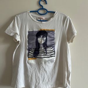 White Print Tshirt From Candies By Pantaloons