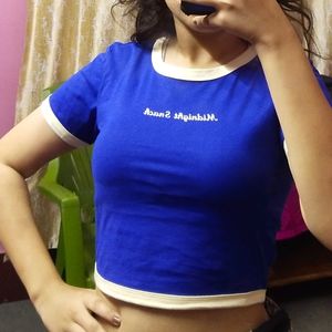 Blue Crop Top