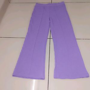 Women Polyester Blend Solid Trousers