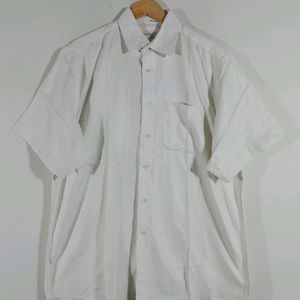 100% Cotton Van Heusen White Shirt With Texture