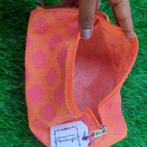 Big Cavity - JUTE POUCH - Orange Colour