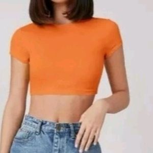 Casual Wear Orange Crop Top ...