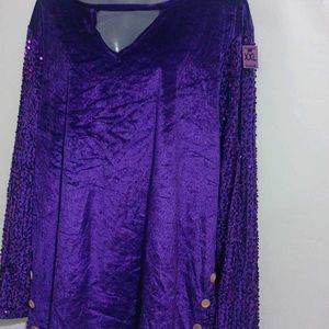 PLUS SIZE PURPLE VELVET TOP