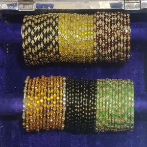 6 Sets Of Glass Bangles Bangle Set