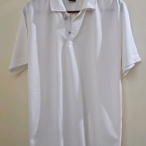 NMen's White Collar T-shirt