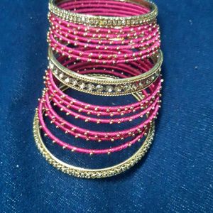 Pink And Golden Bangles