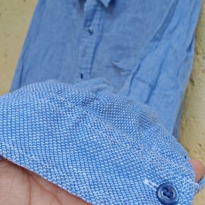 Linen 🌹 Shirt For Girls In Blue Colour