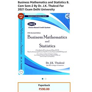 Business Mathematics | Delhi university | J k