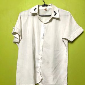 White Korean Style Top For Ladies