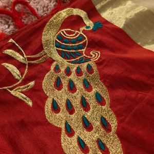 embroider With Peacock Border Saree