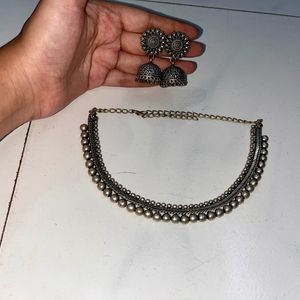 Black Metal Jewellery Set