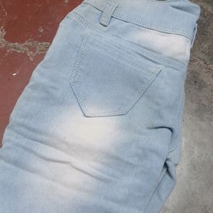 Like New Sky Blue fitted Skinny  jeans For Girls