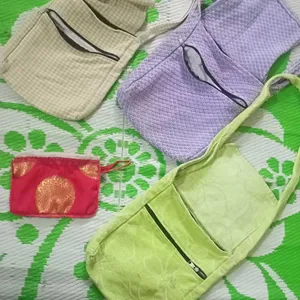 Cloth Handbag Combo -3 And 1 Pouch