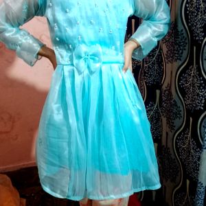 Amezing Piece Dress For Girls Organza Fabric