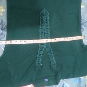 Bottle Green Color Straight Kurti