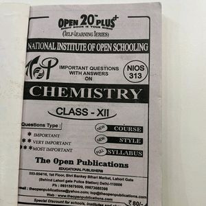 Key Of Chemistry 12class Nios