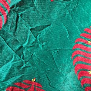 Crape Red Nd Green Combination Saree