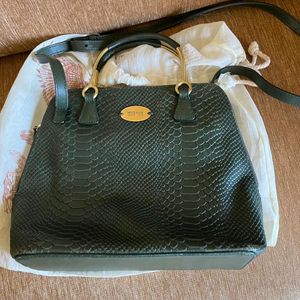 Hidesign crocodile leather green bag