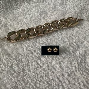 Golden Bracelet With Studs