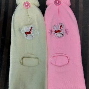 Combo Of 2 Cute Baabu Woolen Monkey Caps