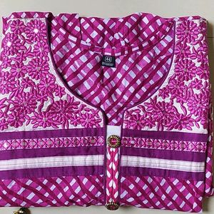 New Embroidery Designs Purple Colour Kurti