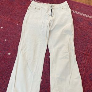 White Wide Leg Capri