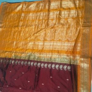 Maroon Colour Pure Gadwal Saree