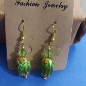 Elegant Multicolor Silk Thread Bead Earrings