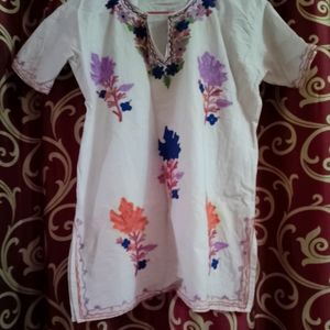 Original Kashmiri Chicken Kurti Top(Quote Your Off