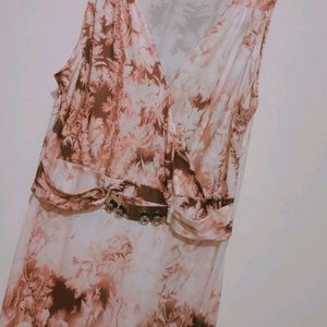 Brown Printed Dress For Girl Or Woman 30 Bust