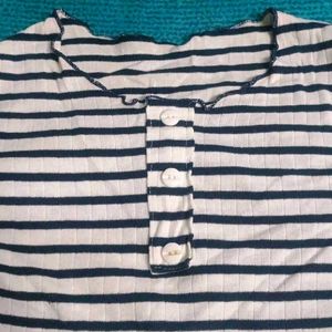 Black And White Striped Top