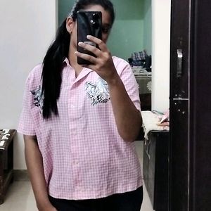 Pink Colour Cool Shirt For Women