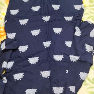 Blue Colour Printed Kurta For Women