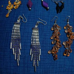 Combo Earrings Of 5 Sets, Different Colours