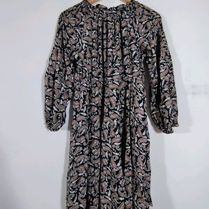 Black Floral Printed Dress (Women's)