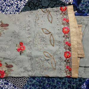 Unstitched Full Heavy Suit Hand Embroidered