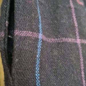 Black Warm English Skirt with Multicolored Checks