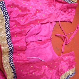 Beautiful Pink Colour Lehenga With Saree